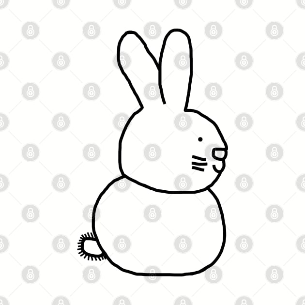 Minimal Bunny Rabbit Line Drawing by ellenhenryart