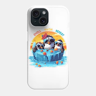 Penguins Pool Party Phone Case