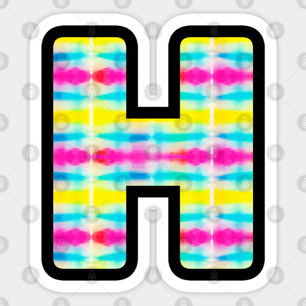 Tie Dye Alphabet H Uppercase Letter H Letter H Alphabet H Sticker Teepublic