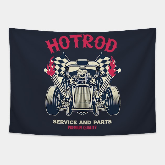 Hotrod service and parts Tapestry by Teefold