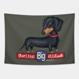 Cute Doxie Dachshund with short legs big attitude Tapestry