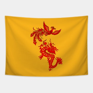 Phoenix Dragon Feng Shui Tapestry