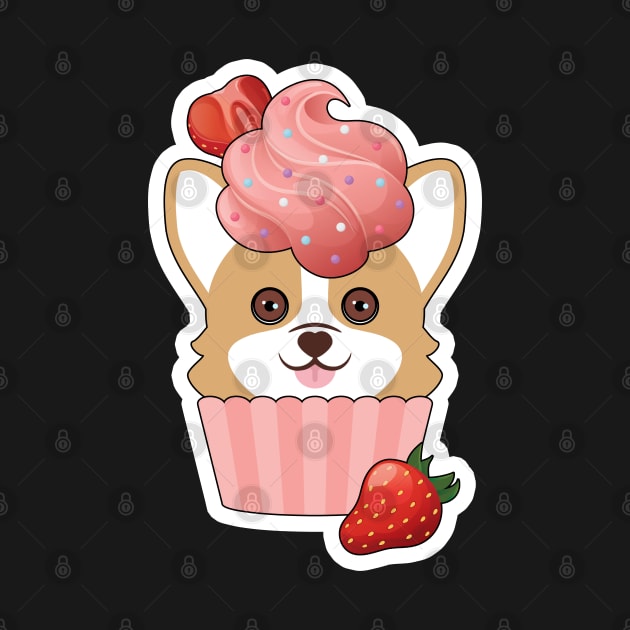 Corgi Strawberry Cupcake by MaplewoodMerch