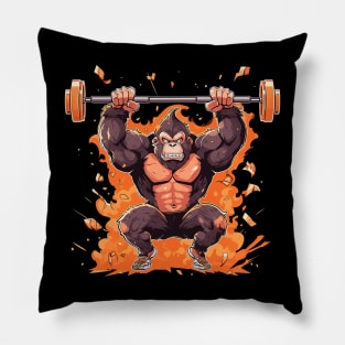 gorilla lifting weight Pillow