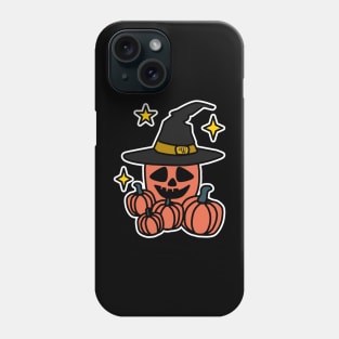 Spooky Halloween Pumpkin in a Witches Hat Phone Case