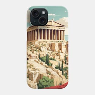 Athens Acropolis Greece Vintage Poster Tourism Phone Case