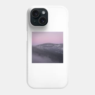 Pink Winter Misty Sunset in the Mountains of Czech Phone Case