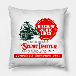 Vintage Missouri Pacific Line Railroad Pillow