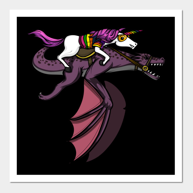 Magical Unicorn Riding Dragon