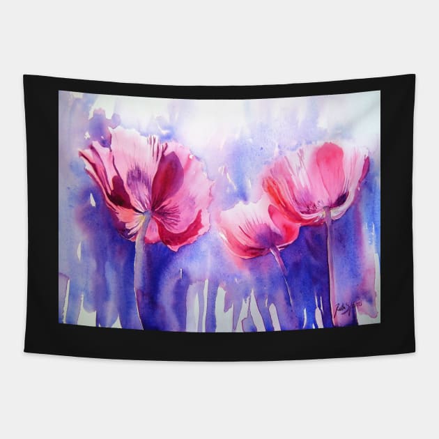 Pink Poppy Explosion Tapestry by RSHarts