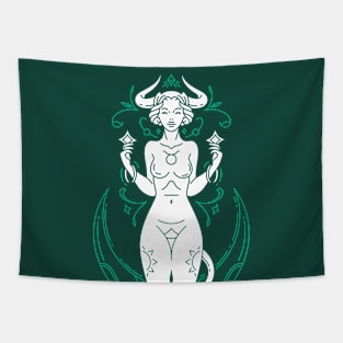 Vintage Taurus Goddess Zodiac Symbol // Proud Taurus Horoscope Sign Astrology Tapestry