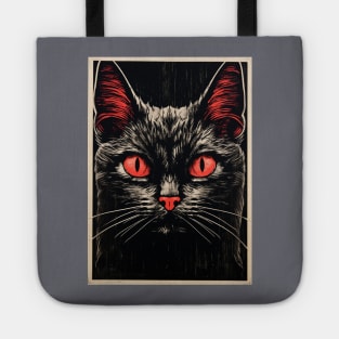 Black Cat Pocket Block Tote