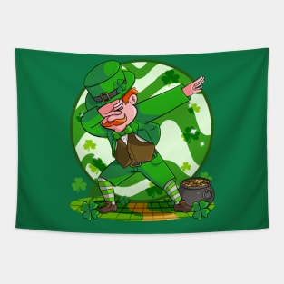 Dabbing Leprechaun St Patricks Day Irish Shamrock Tapestry