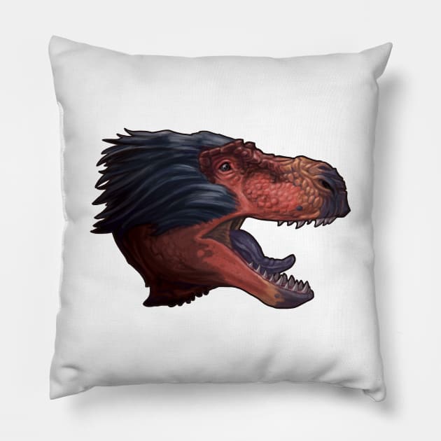 Tyrannosaurus rex (fluffy) Pillow by CoffeeBlack