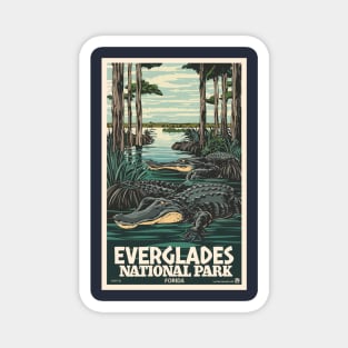 A Vintage Travel Art of the Everglades National Park - Florida - US Magnet