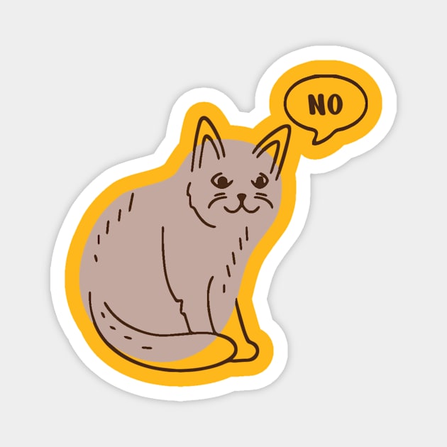 Cat Says No Magnet by KatiNysden