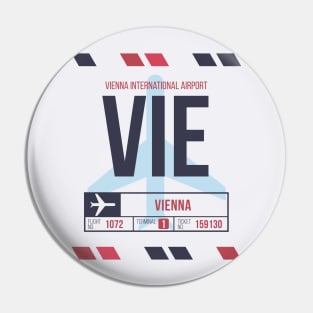 Vienna (VIE) Airport Code Baggage Tag Pin