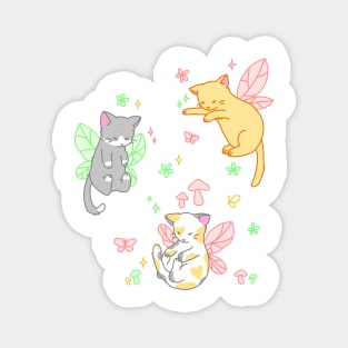 fairy kitties (red/green/yellow) Magnet