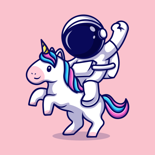 Astronaut Riding Unicorn Cartoon by Catalyst Labs