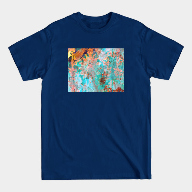 Discover Blue Textured Floral Pattern - Floral - T-Shirt