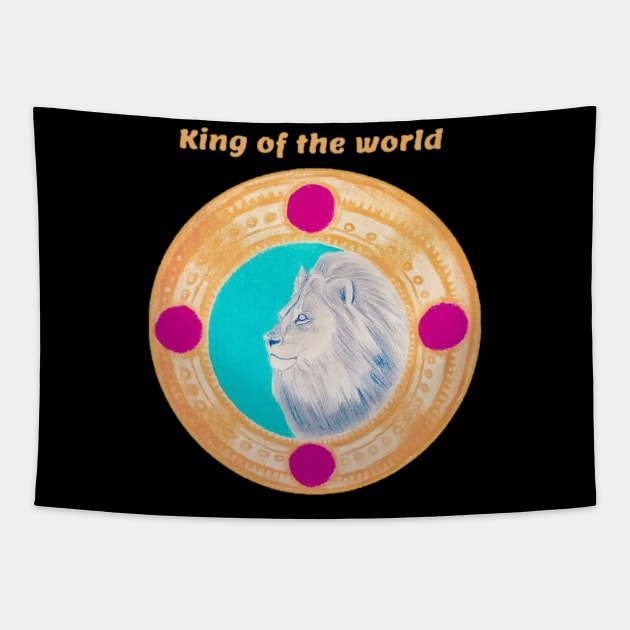 King of the world - lion Tapestry by ART-T-O