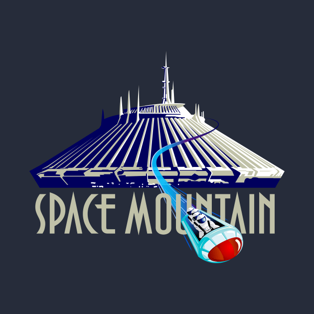 Space Mountain Retro Style - White by Blake Dumesnil Designs