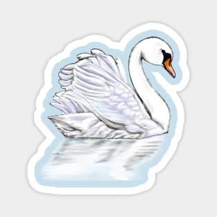 Swan with reflection Magnet