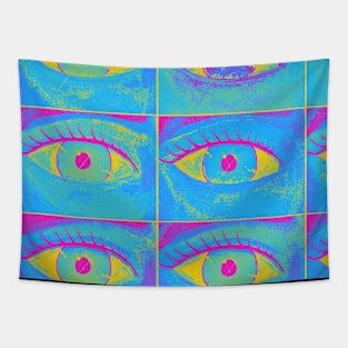 Pan Pride Painted Eyes Collage Tapestry