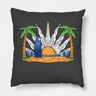 beach time surfing vocation Pillow