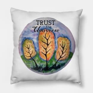 Trust the Universe Tree Painting Pillow