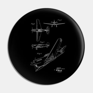 Airplane Vintage Patent Hand Drawing Pin