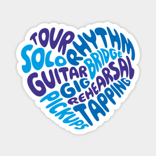 I love playing the guitar. Blue heart. Magnet