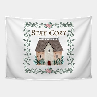 Stay Cozy Cottage Tapestry