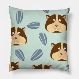 Guinea Pigs Pattern With Sunflower Seeds Graphic illustrations Pillow