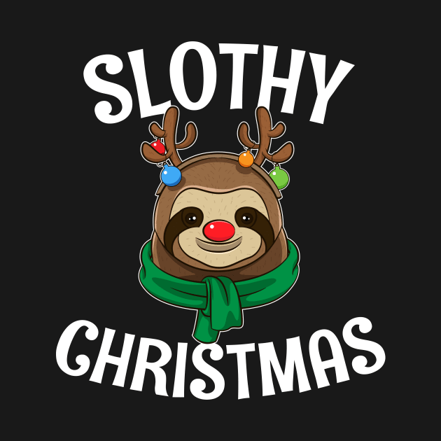 Gift For Sloth Lovers Slothy Christmas by teeleoshirts