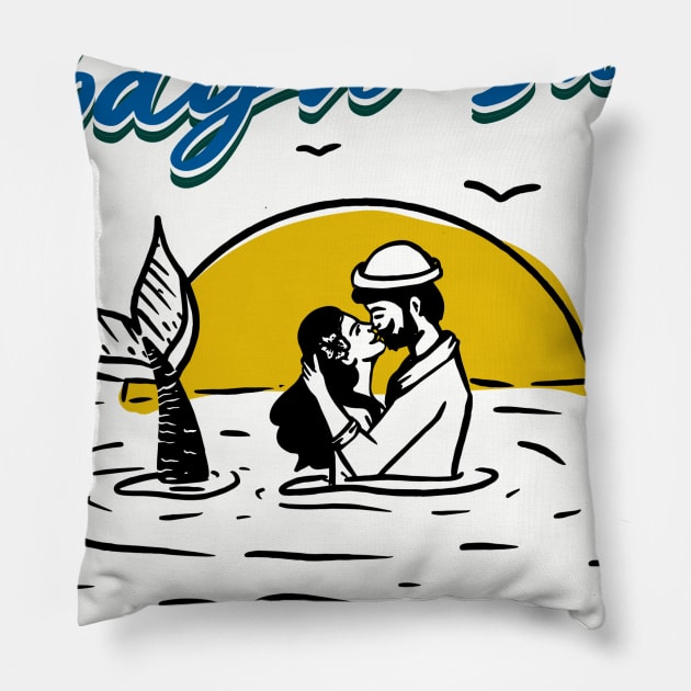 bodysurf mermaid Pillow by bodyinsurf