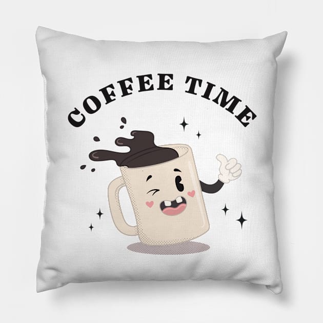 COFFEE TIME Pillow by bratcave.studio