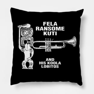 WHITE DECAL OF FELA RANSOME KUTI- AND HIS KOOLA LOBITOS Pillow