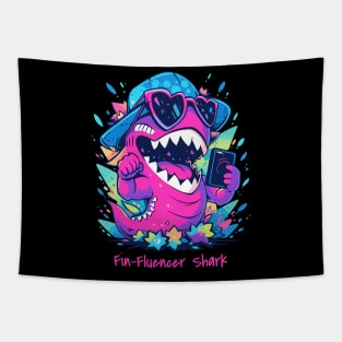 The Fin-Fluencer | A Shark T-Shirt Tapestry