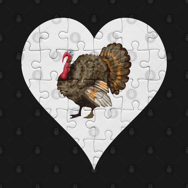 Jigsaw  Turkey Heart Design - Farm Animals Turkey by giftideas