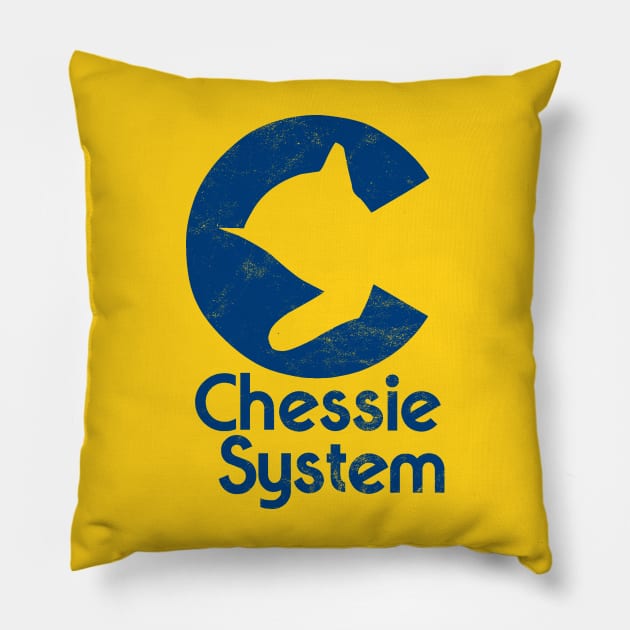 Chessie System Blue Pillow by Turboglyde