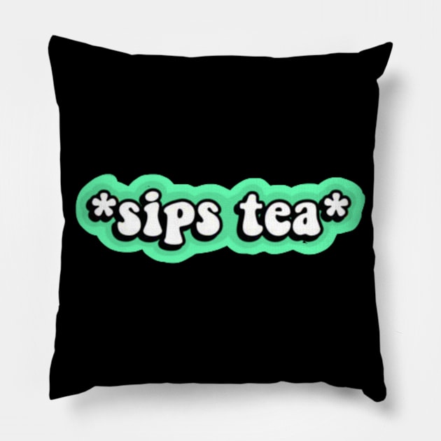 sips tea Pillow by WitchyAesthetics