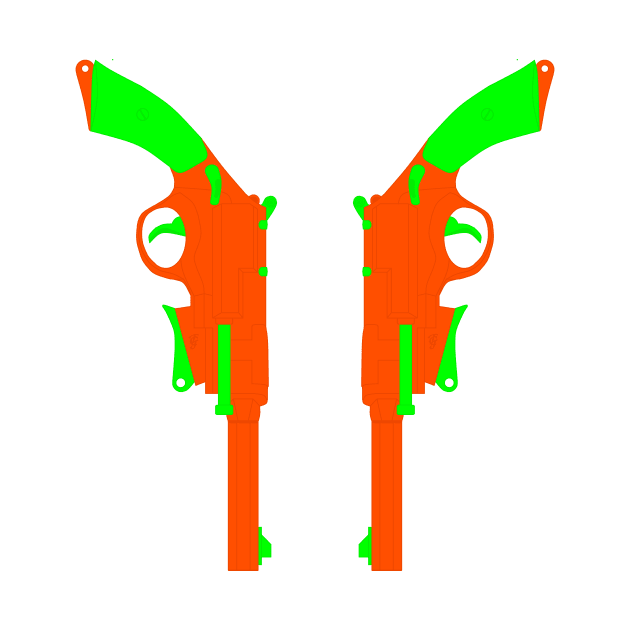 Dual Toy Pistols by J. Rufus T-Shirtery