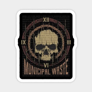 Municipal Waste Vintage Skull Magnet