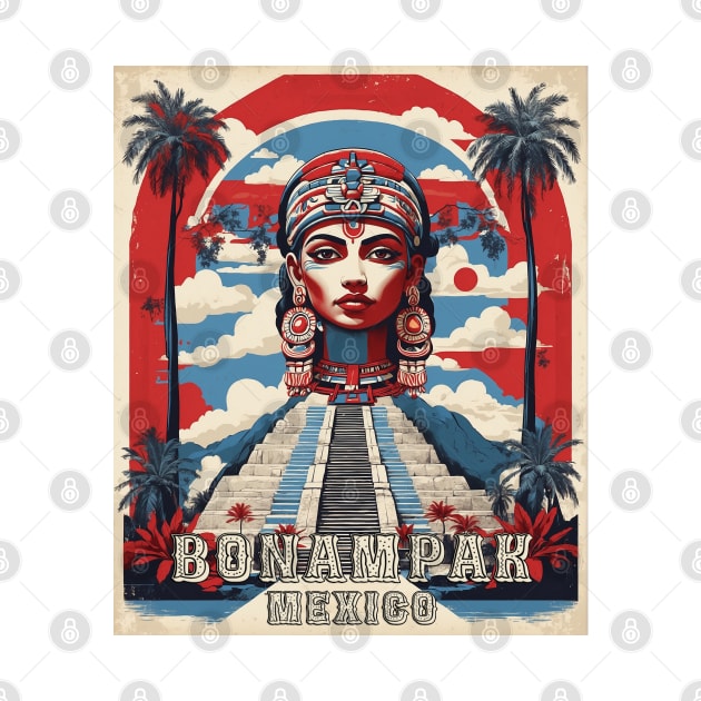 Bonampak Mexico Vintage Poster Tourism 3 by TravelersGems