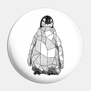 Baby Penguin Sketchy Geometric Art Pin