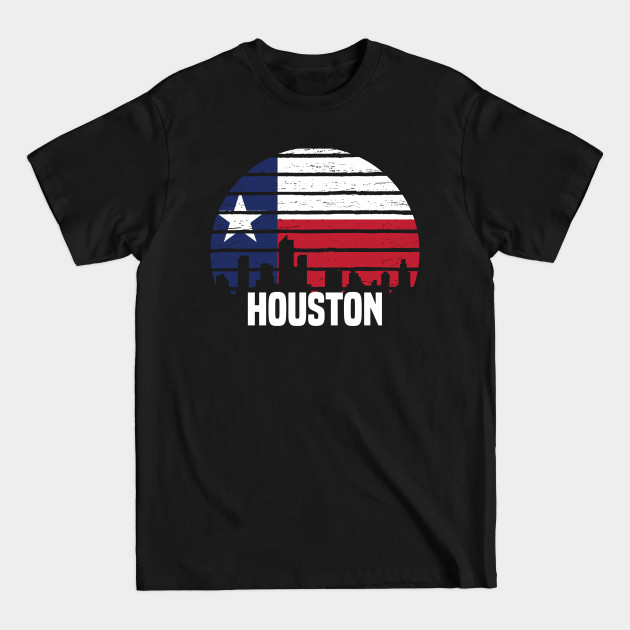 Discover Houston Texas TX Group City Trip Silhouette Flag - Houston - T-Shirt