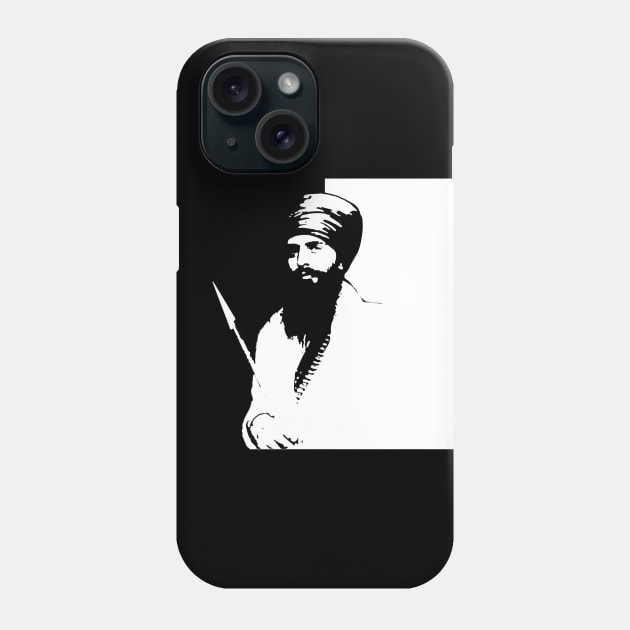 Sant Jarnail Singh Bhindranwale Black White Phone Case by inkstyl