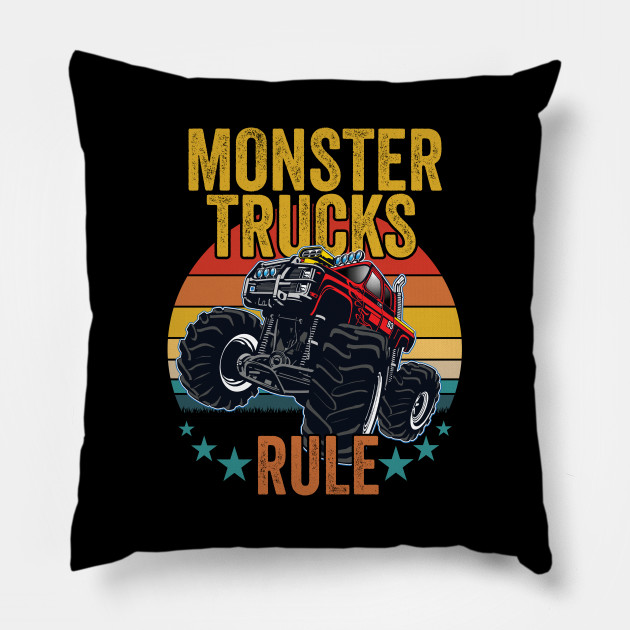 Monster Trucks Rule Monster Trucks Pillow Teepublic