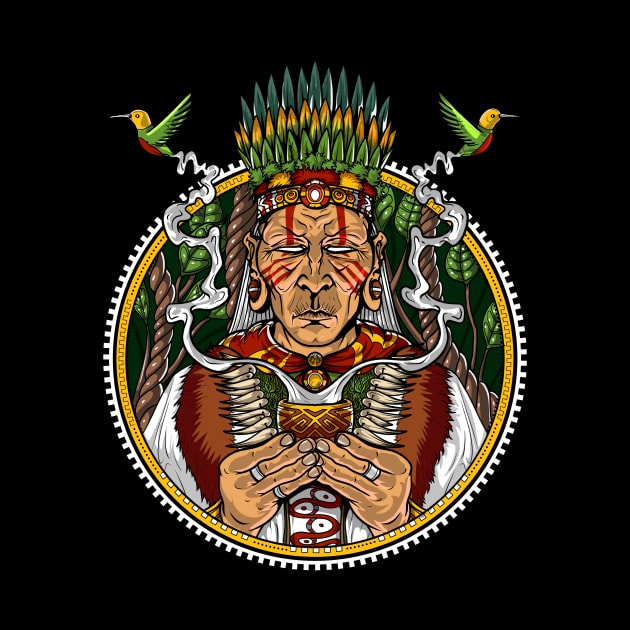 Psychedelic Ayahuasca Shaman by underheaven